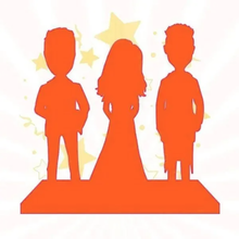 将图片加载到图库查看器,Custom Bobbleheads From Photos for 3 Persons